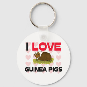 I Love Guinea Pigs Key Ring