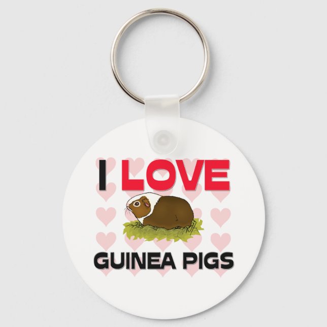 I Love Guinea Pigs Key Ring (Front)