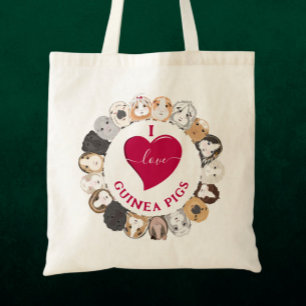 I Love Guinea Pigs Tote Bag