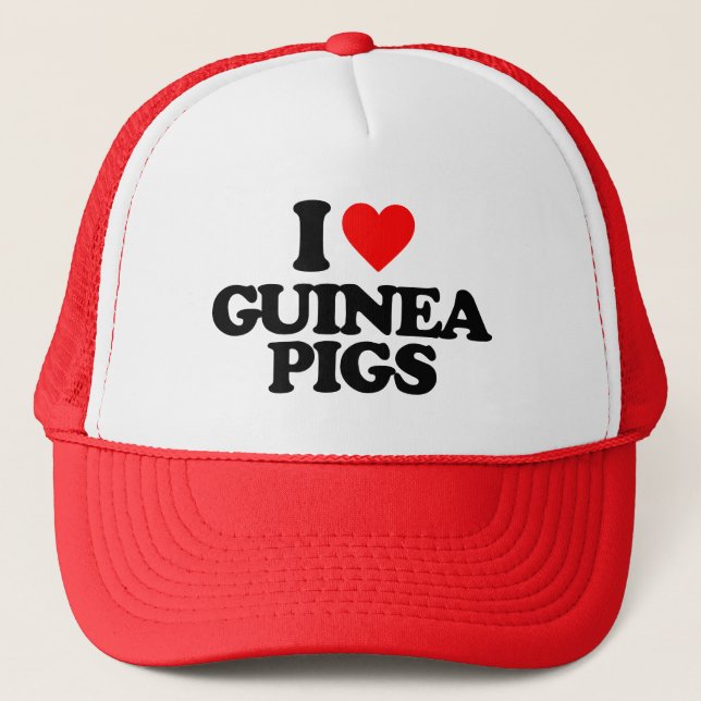 I LOVE GUINEA PIGS TRUCKER HAT (Front)