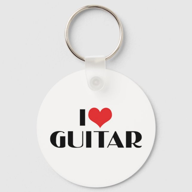I Love Guitar Keychain (Front)