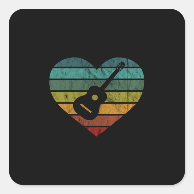 I Love Guitarists With Acoustic Guitar Square Sticker (Front)