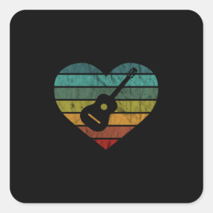I Love Guitarists With Acoustic Guitar Square Sticker