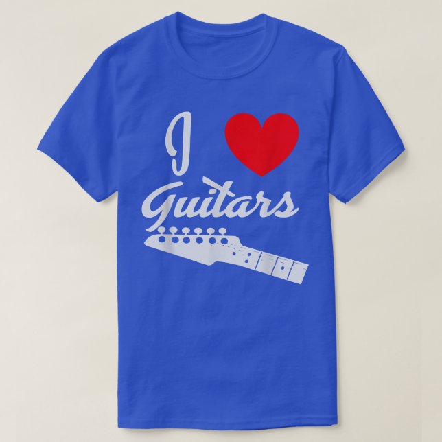 I love Guitars, Guitar Music Lover Music accord ar T-Shirt (Design Front)