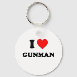 I Love Gunman Key Ring