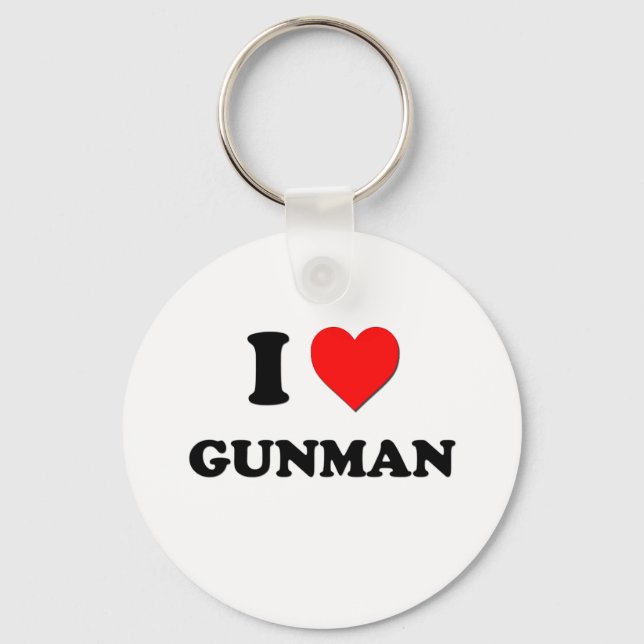 I Love Gunman Key Ring (Front)
