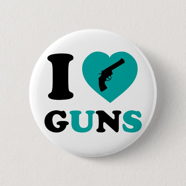 I Love Guns 6 Cm Round Badge (Front)