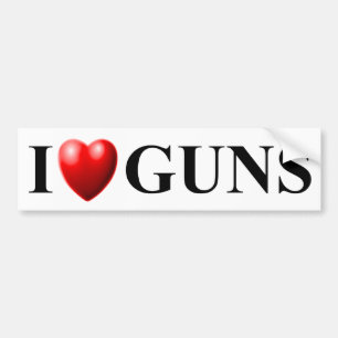 I Love Guns Bumper Sticker