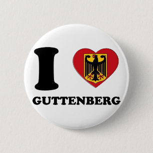 I LOVE GUTTENBERG 6 CM ROUND BADGE