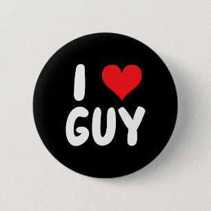 I Love Guy - Heart - Name 6 Cm Round Badge