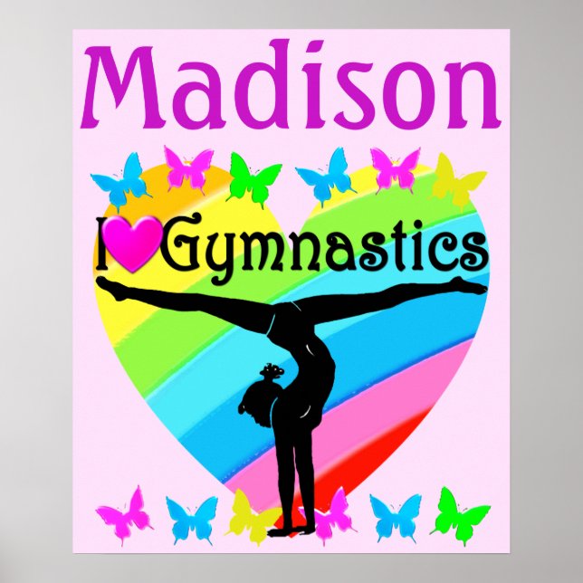 I LOVE GYMNASTIC PERSONALIZED POSTER (Front)