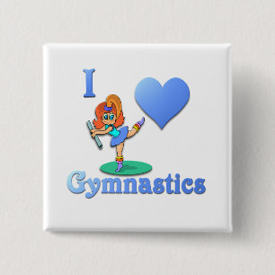 i love Gymnastics #1 15 Cm Square Badge