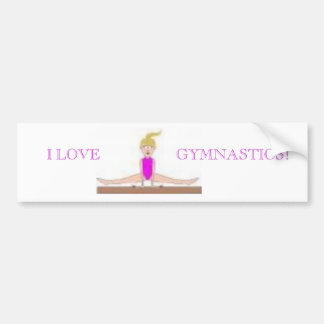 I LOVE GYMNASTICS BUMPER STICKER