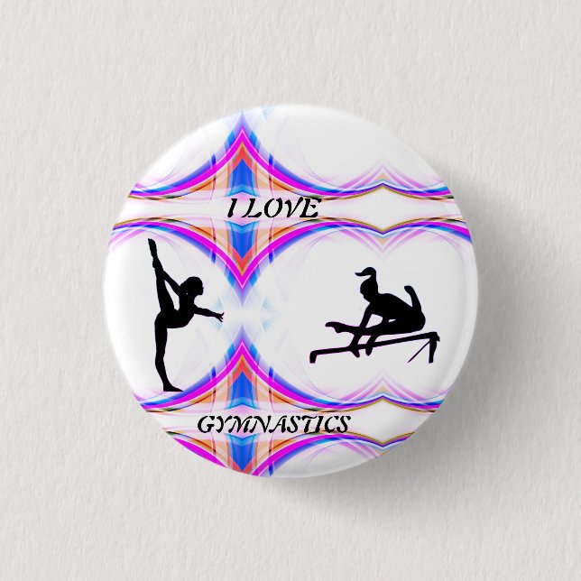 I Love Gymnastics Button (Front)