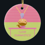 I LOVE GYMNASTICS Christmas Ornament<br><div class="desc">This super cute keepsake ornament is totally customisable by you. Change the template text or order as shown. If you need help or have something else in mind,  just click on the contact link to send the designer a personal detailed message.</div>