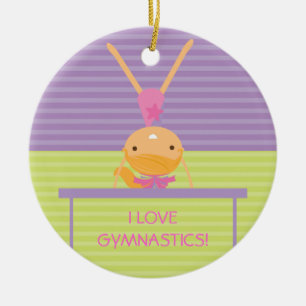 I LOVE GYMNASTICS Christmas Ornament