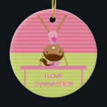 I LOVE GYMNASTICS Christmas Ornament<br><div class="desc">This super cute keepsake ornament is totally customisable by you. Change the template text or order as shown. If you need help or have something else in mind,  just click on the contact link to send the designer a personal detailed message.</div>