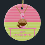 I LOVE GYMNASTICS Christmas Ornament<br><div class="desc">This super cute keepsake ornament is totally customisable by you. Change the template text or order as shown. If you need help or have something else in mind,  just click on the contact link to send the designer a personal detailed message.</div>