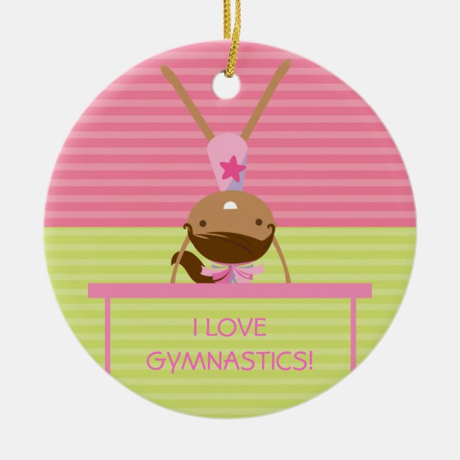 I LOVE GYMNASTICS Christmas Ornament (Front)