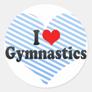 I Love Gymnastics Classic Round Sticker