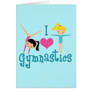 I Love Gymnastics Cute Gymnast Card