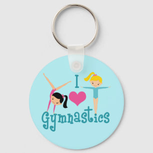 I Love Gymnastics Cute Gymnast Key Ring