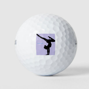 I Love Gymnastics- Gymnast with Lilac Background Golf Balls