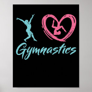 I Love Gymnastics gymnasts love athletes heart Poster