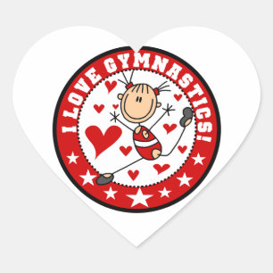 I Love Gymnastics Heart Sticker