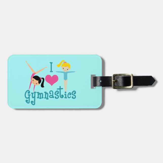 I Love Gymnastics Luggage Tag (Front Horizontal)