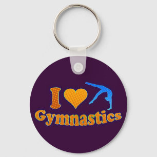 I LOve Gymnastics Orange Shirt Bag Gifts Key Ring