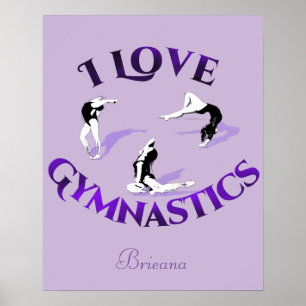 I Love Gymnastics Personalised Poster