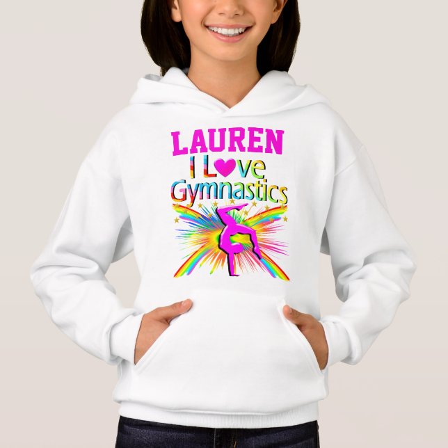 I LOVE GYMNASTICS PERSONALIZED SWEATSHIRT (Front)