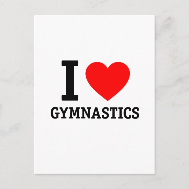 I Love Gymnastics Postcard (Front)