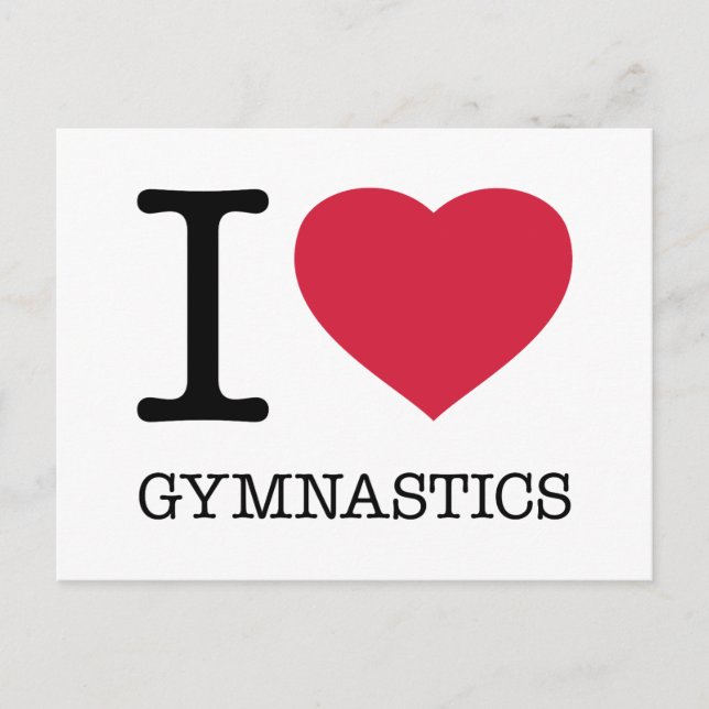 I LOVE GYMNASTICS POSTCARD (Front)