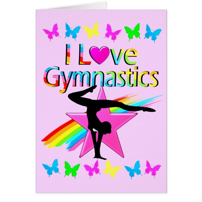I LOVE GYMNASTICS RAINBOW GYMNAST GIRL DESIGN (Front)