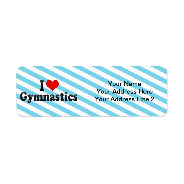 I Love Gymnastics Return Address Label (Front)