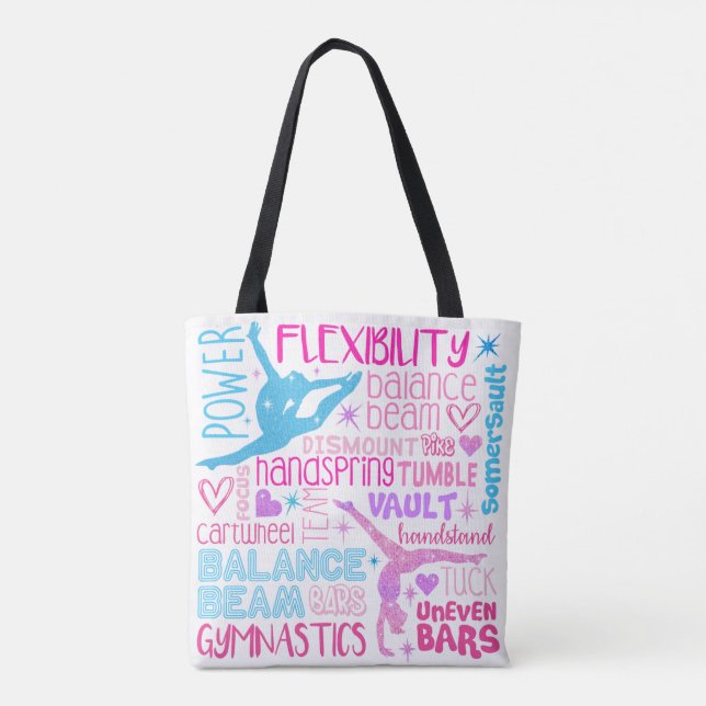 I love gymnastics tote bag (Back)