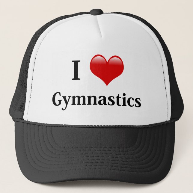 I Love Gymnastics Trucker Hat (Front)