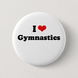 I Love Gymnastics Tshirt 6 Cm Round Badge