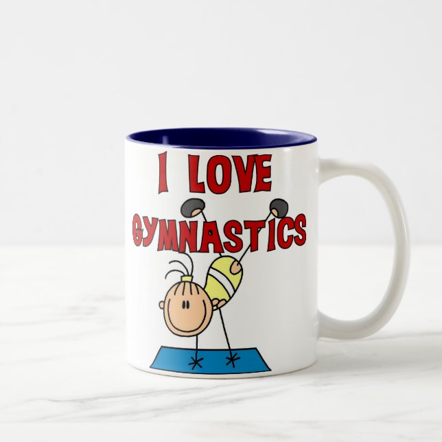 I Love Gymnastics Two-Tone Coffee Mug (Right)