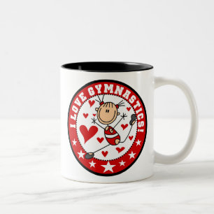 I Love Gymnastics Two-Tone Coffee Mug