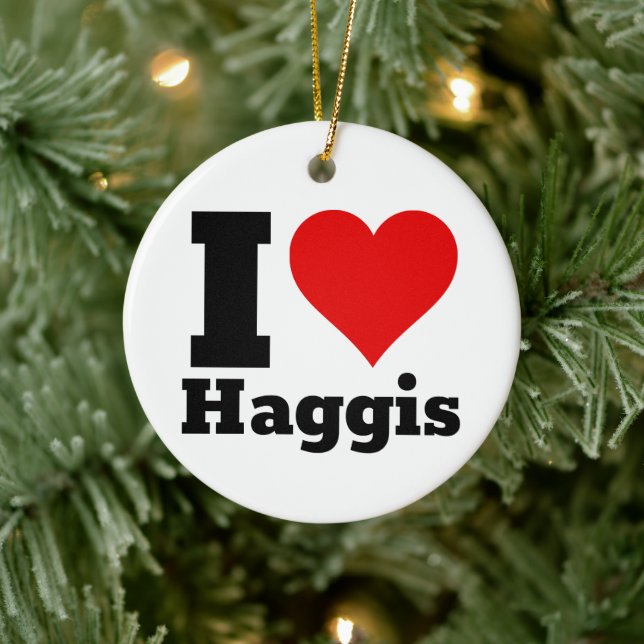 I Love Haggis Ceramic Ornament (Tree)