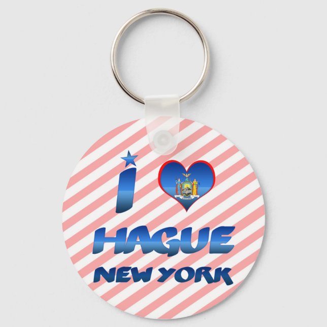 I love Hague, New York Key Ring (Front)