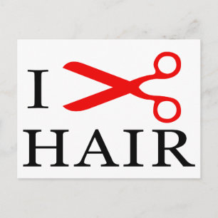 I Love Hair, I Cut Hair, I love Barbers, I Love Postcard