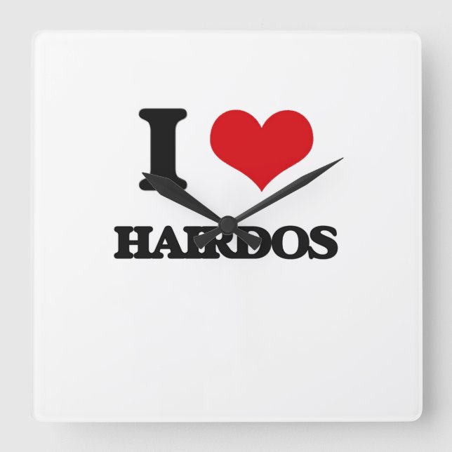 I love Hairdos Square Wall Clock (Front)