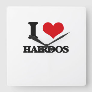 I love Hairdos Square Wall Clock