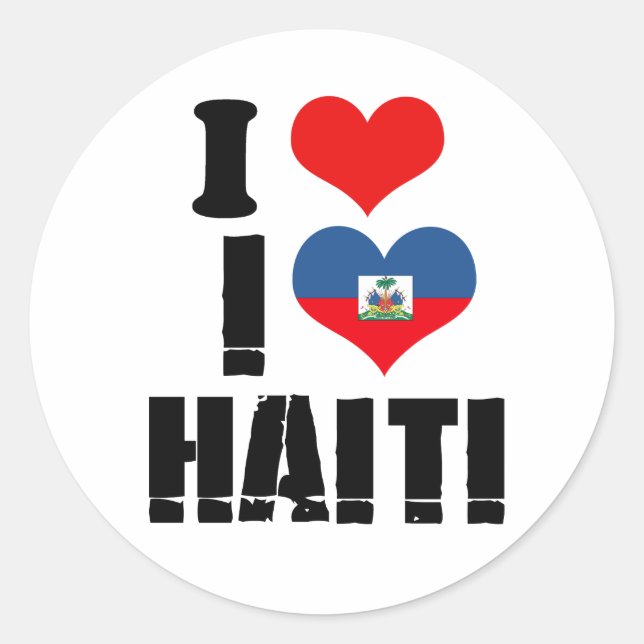 I LOVE HAITI CLASSIC ROUND STICKER (Front)