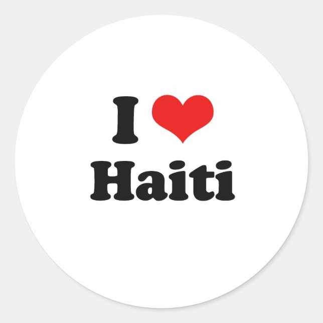 I LOVE HAITI CLASSIC ROUND STICKER (Front)
