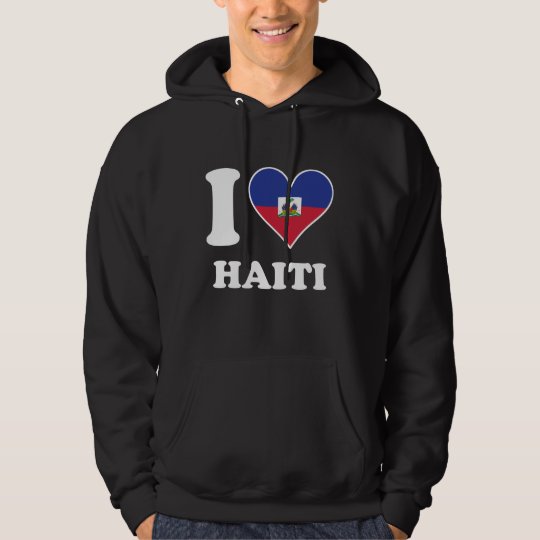 I Love Haiti Haitian Flag Heart Hoodie